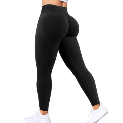 Seamless Women Solid Waist Yoga Pants Three-Section Waist Sexy Hip-Lifting Tight Sports Pants Fitness Exercise Yoga Pants